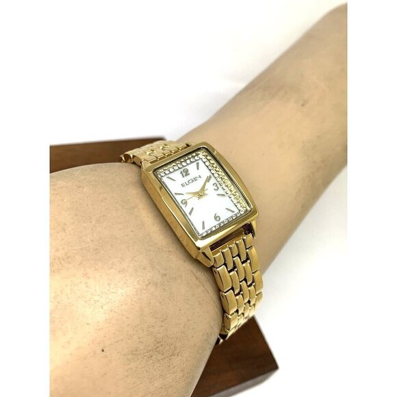 Elgin Women\'s Watch EG170042 Quartz Mother of Pearl Dial Rectangular Gold Steel main image 11